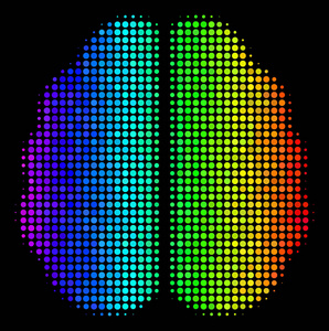 明亮的像素大脑图标