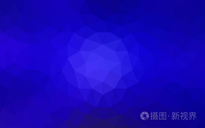 深蓝色矢量三角形镶嵌盖.带有渐变的多边形样式的彩色插图.网站的多边