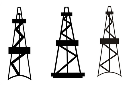 石油井架剪影照片