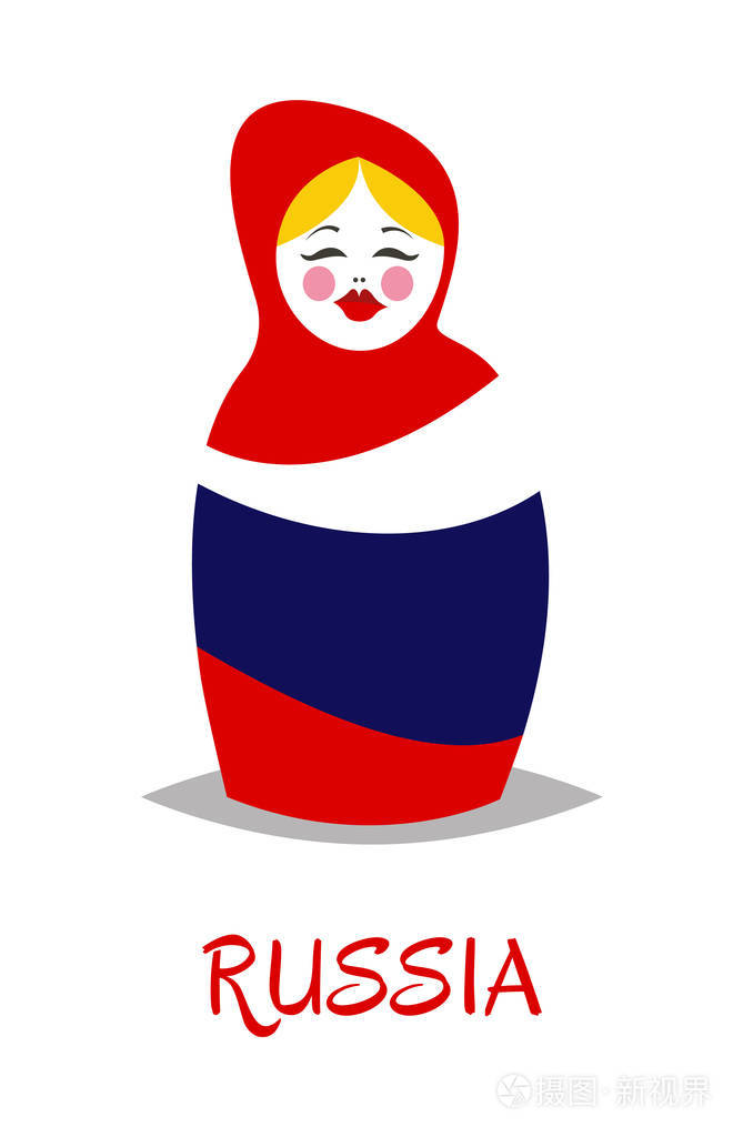 俄罗斯娃娃俄罗斯套娃网络的矢量插图卡通风格俄罗斯2018