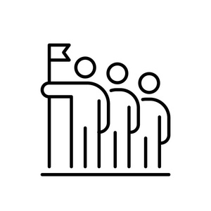 团队业务人员图标简单线条平面图照片