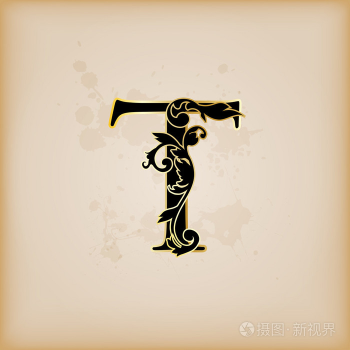 复古的英文缩写字母 t