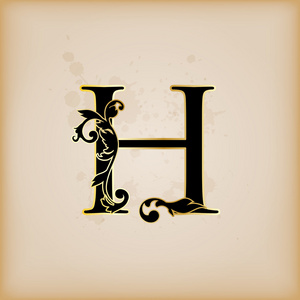 复古的英文缩写字母 h