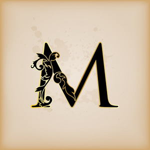 复古的英文缩写字母m图片