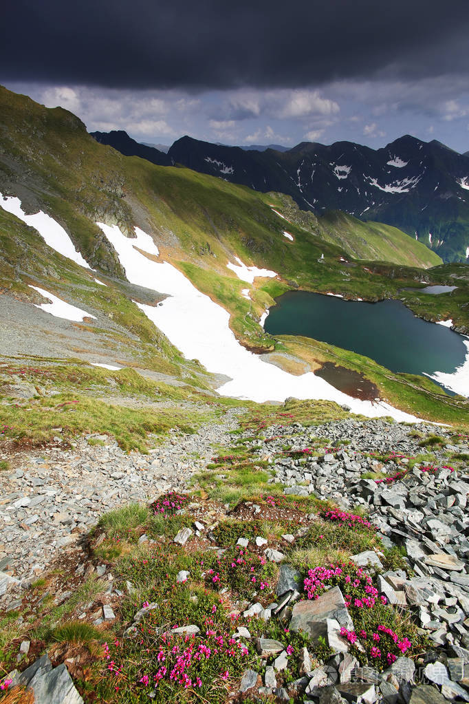 高山风景在特兰西瓦尼亚阿尔卑斯-fagaras 山, 喀尔巴阡山, 罗马尼亚