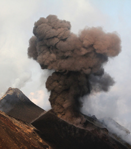 火山爆发的火山