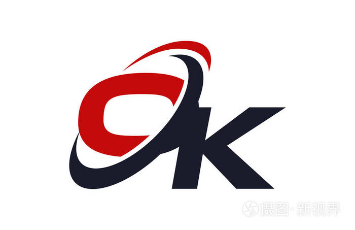 ok徽标旋风全球红字矢量概念