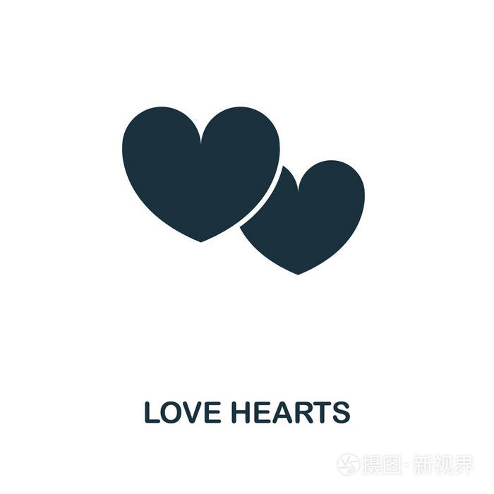 爱心创意图标.简单的元素插图.爱心概念符号设计从蜜月收藏.
