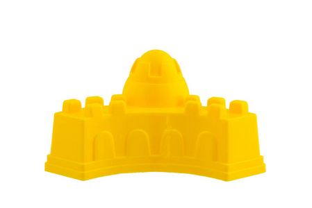 儿童沙滩玩具, 块沙子城堡被隔绝在白色后面照片