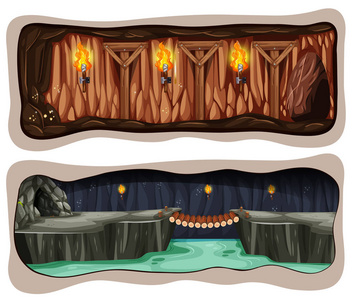 煤矿设备矿工采矿卡通图片