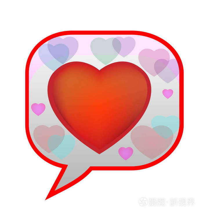 语音气泡心emoji表情通信图标矢量