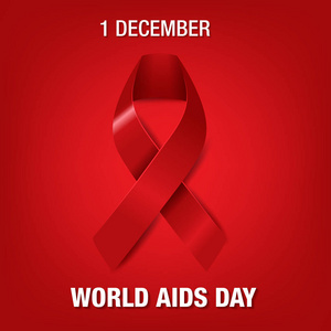 世界爱滋病日横幅用红色丝带, 媒介, 例证