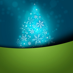 程式化的圣诞树装饰背景与 copyspace