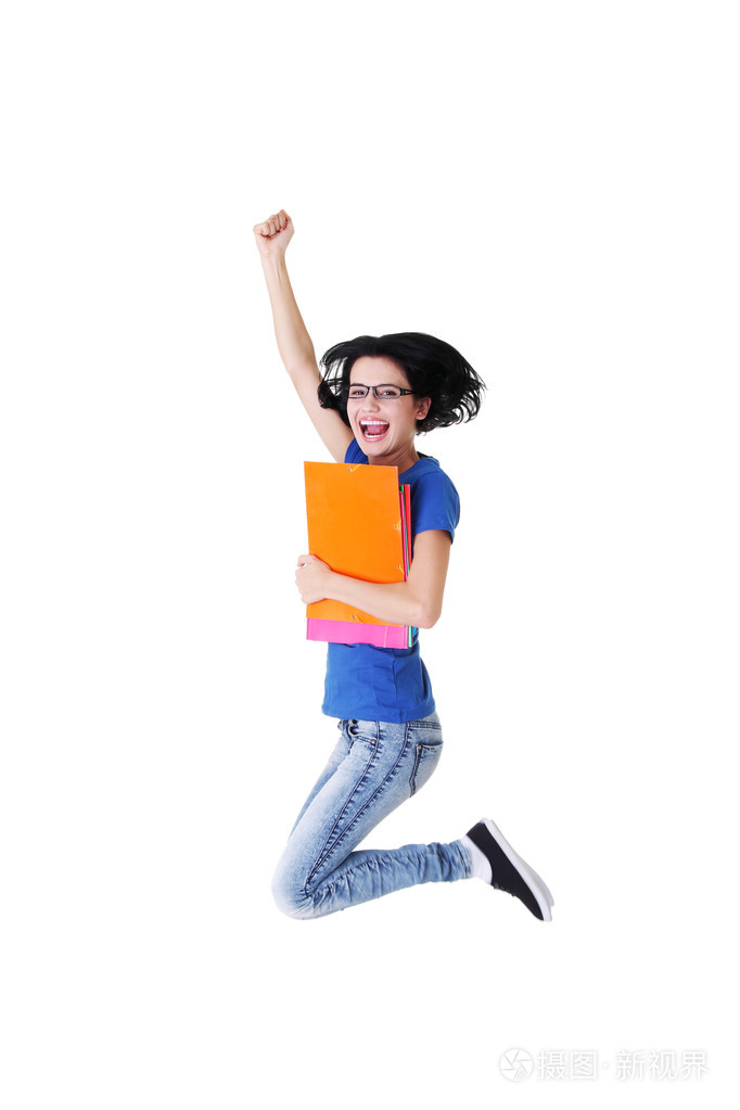 跳跃的女学生