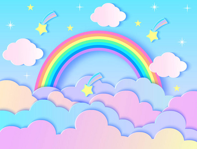 儿童节星星彩虹图片