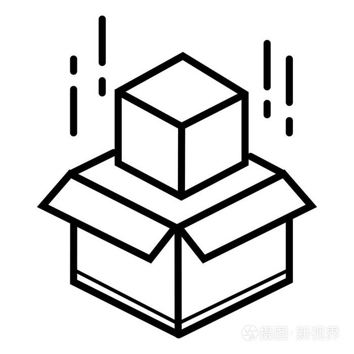 纸板箱图标说明插画-正版商用图片053dum-摄图新视界