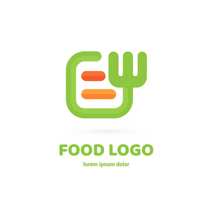 矢量设计烹饪 logo。食品象形文字, 烹饪抽象图标