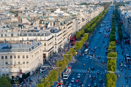 Paris, Champs Elysees Champslyses, view from Triumphal Arch