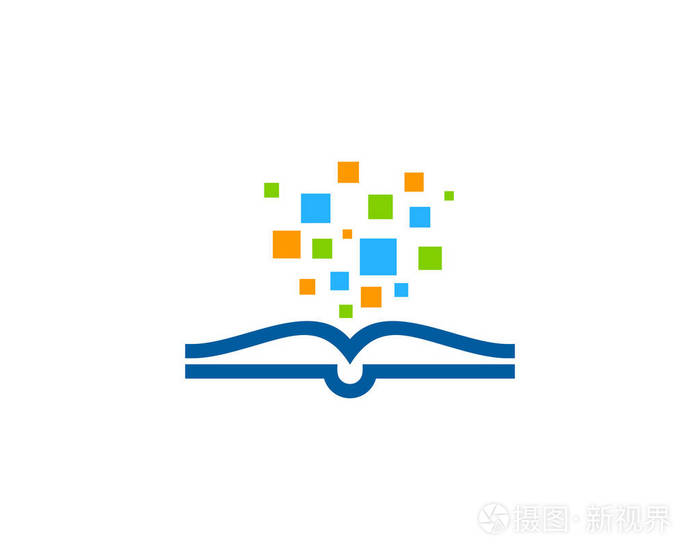 像素图书徽标图标设计