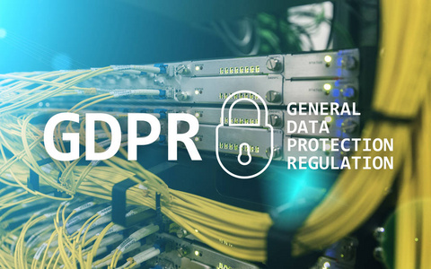 Gdpr, 一般数据保护法规遵从性。服务器机房背景