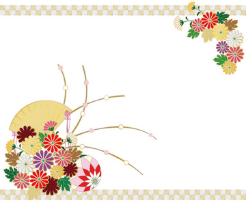 菊花折叠扇和日本 patt 的背景图像