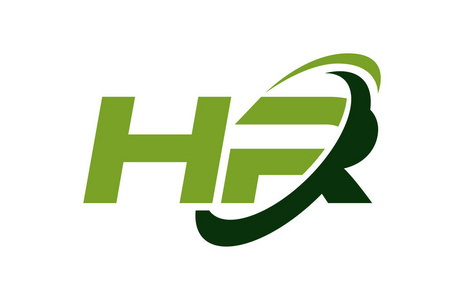 hr 徽标旋风椭圆绿色字母矢量概念照片