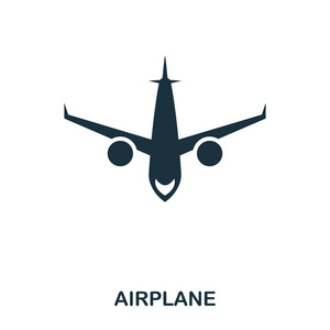 飞机图标。移动应用程序, 打印, 网站图标。简单的元素唱歌。单色飞机图标插图