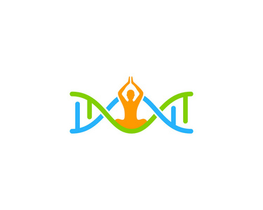 瑜伽 Dna 徽标图标设计