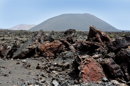兰萨罗特岛帝曼法雅火山脉火山熔岩照片