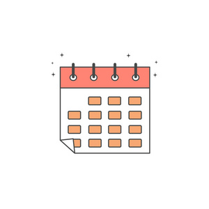 可爱的卡通矢量日历图标