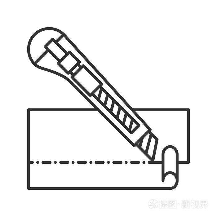 刀.细线插图.轮廓符号.矢量隔离轮廓图