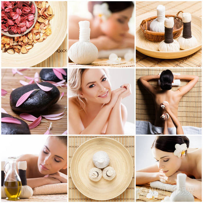 女孩得到传统的东方芳香疗法和按摩治疗.医疗保健和医学概念