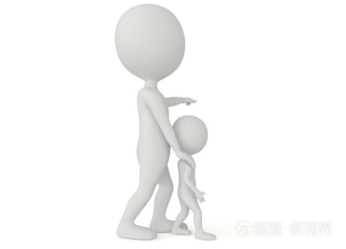 3d 人形字符用手指指点照片 正版商用图片r 摄图新视界