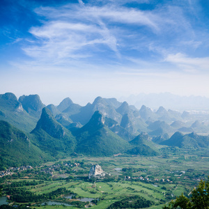 桂林山，美丽的喀斯特山风景