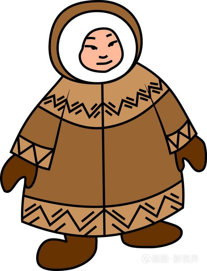 插画 人物 爱斯基摩在全国衣裳.ai