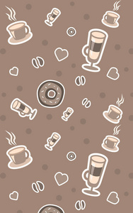 咖啡和甜甜圈的背景