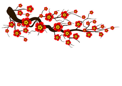 中国农历新年和中秋矢量樱花