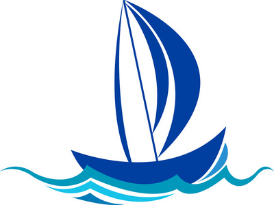 文件的背景帆船矢量图标符号游艇在波浪上运动游艇游艇俱乐部的标志