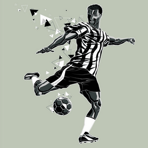 足球运动员与图形线索, 黑白相间的制服