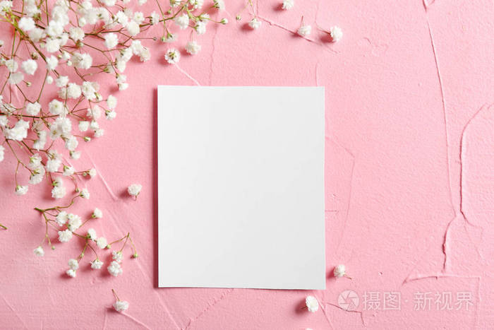 彩色纹理背景花的空白卡片