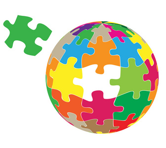 多彩地球多彩的地球拼图矢量背景照片