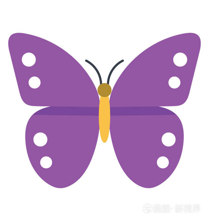 紫色的可爱昆虫在羽毛edgers的白色斑点紫色皇帝蝴蝶的图标