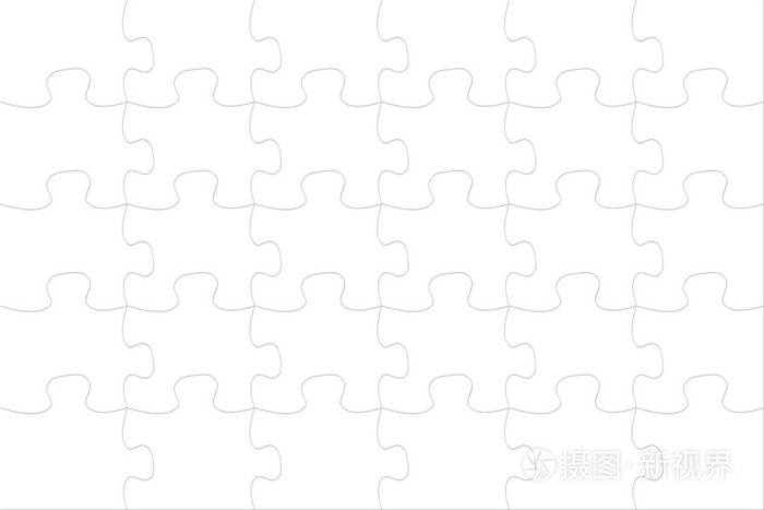 空白的白色拼图大纲