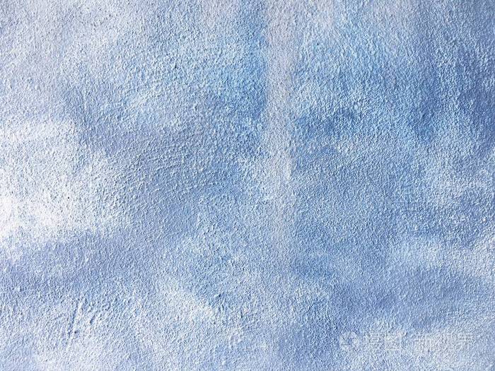 蓝色水洗画纹理抽象背景与画笔笔触在白色和蓝色的色调抽象的绘画艺术