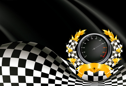 终点旗帜赛车背景,矢量照片