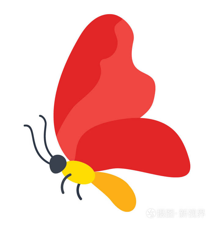 一只蝴蝶飞翔和给予侧面视图, 图标为牛心蝶侧面视图图标