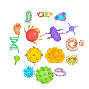 病毒图标设置在卡通风格