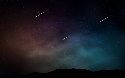 北斗七星夜空深蓝色, 红色矢量图案, 夜空繁星.