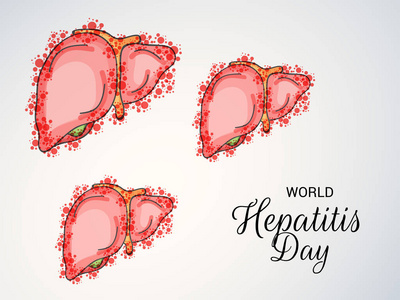 带有文本空间背景的世界肝炎日横幅的矢量插图