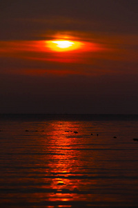 太阳在海, 日落, 风景